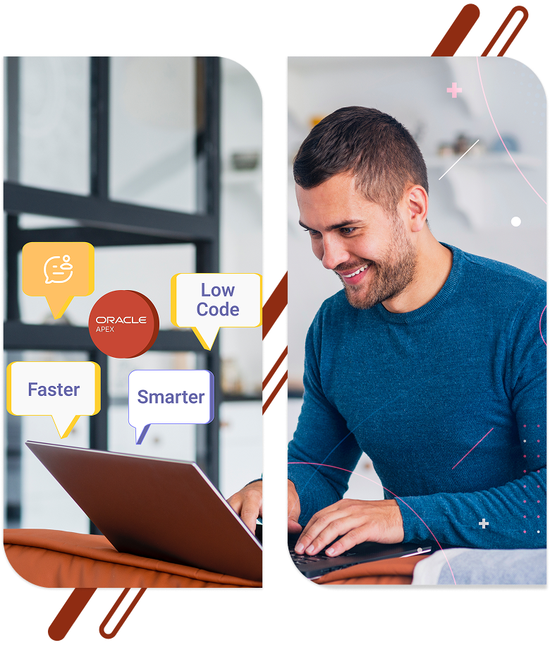 An IT professional working on smart and faster low code platform Oracle APEX
